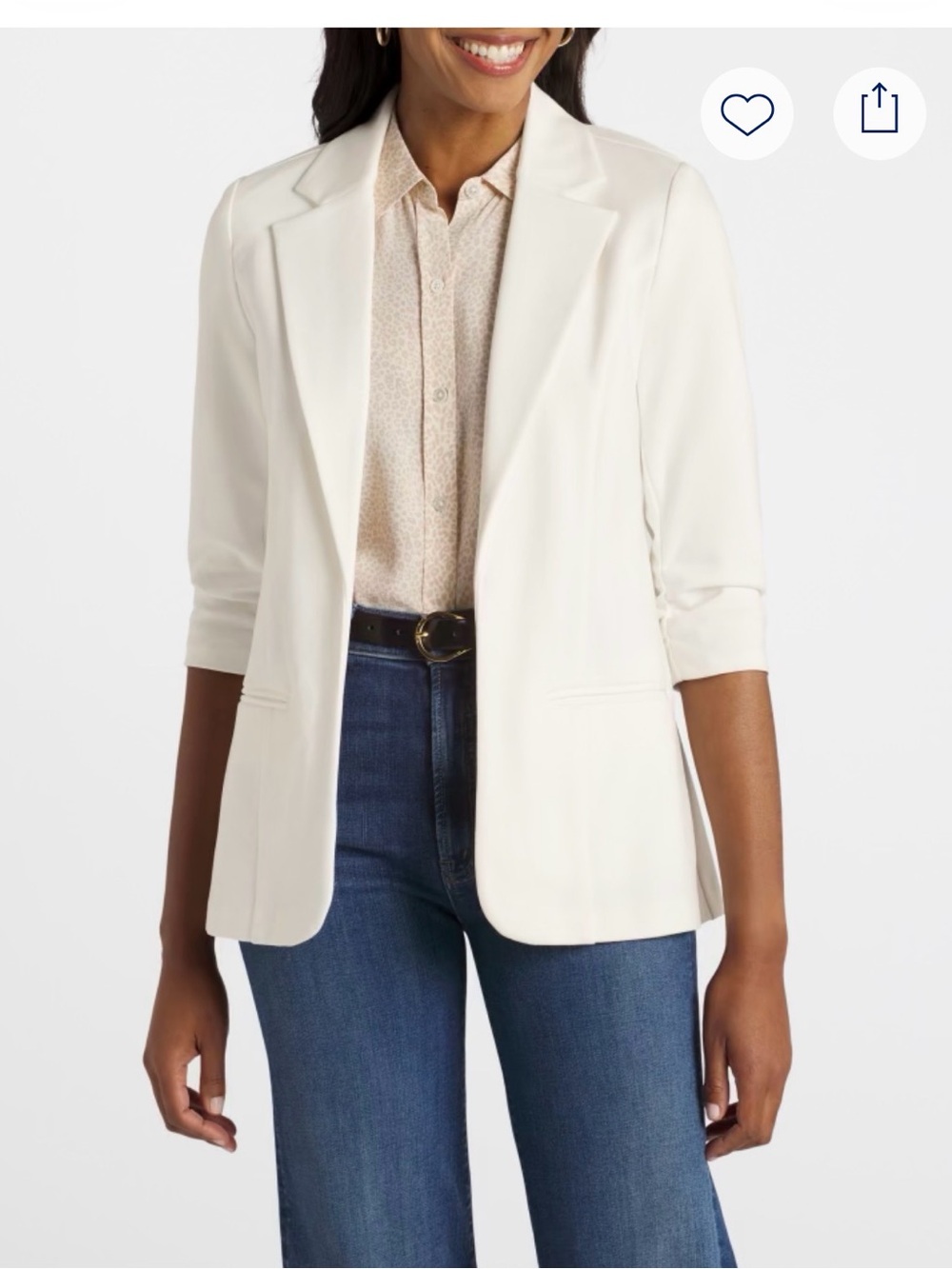41 Hawthorn Cream Open-Front Longline Blazer